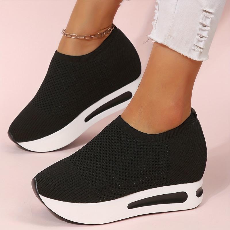 Женская обувь Модная обувь на танкетке Вулканизированная обувь Сетчатая дышащая повседневная обувь для женщин Кроссовки на платформе Мокасины Zapatillas Mujer