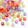 100Pcs Acrylic Letter Beads Round Loose Beads for DIY Bracelet Fashion Jewelry Making