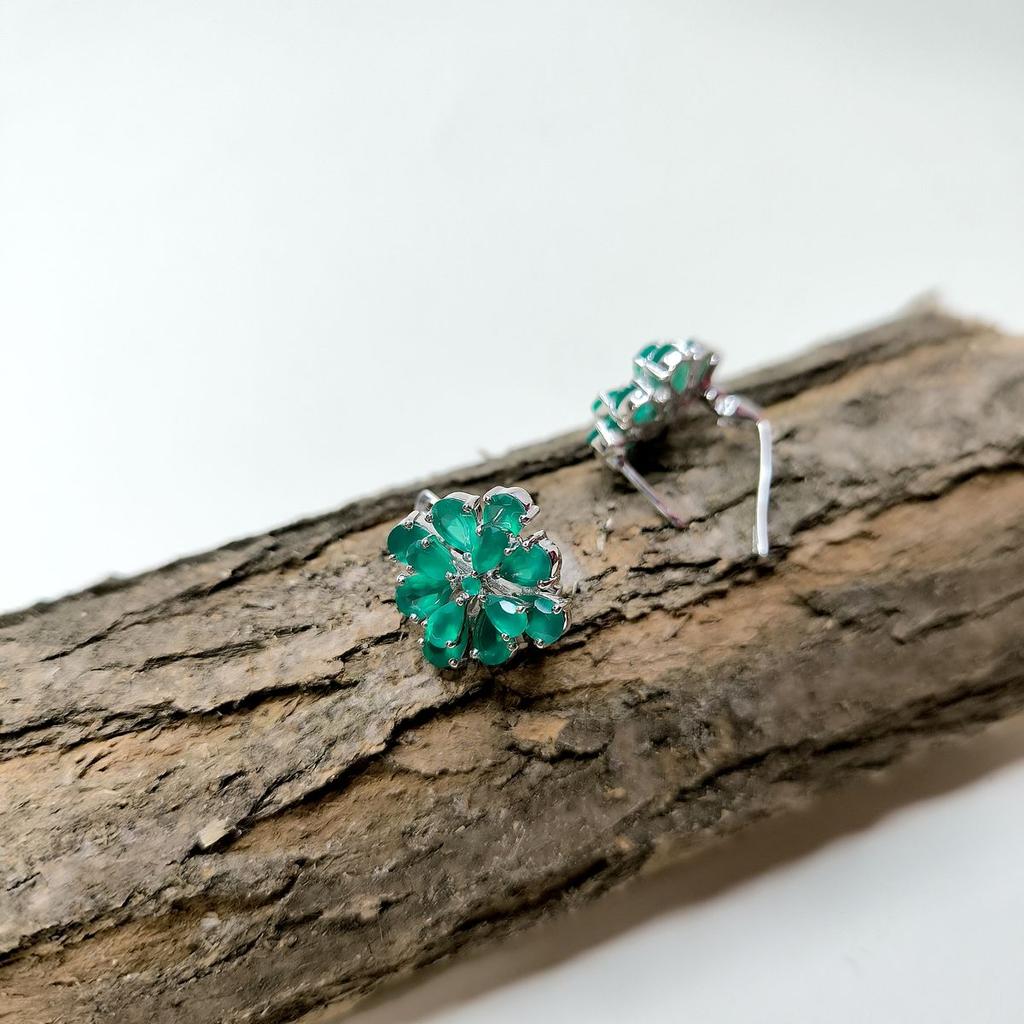 Серебряные серьги с натуральным агатом 6.8ct (2174073)