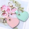 Leather Heart Keychain Leather Heart Shape Keychain Women Car Key Holder Home Key Ring Charm Bag Car Pendant Gift