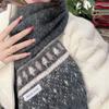 Korean Style New Soft Waxy Wool Blended Knitted Pattern Scarf for Women Autumn and Winter Korean Style High End Warm and Versatile Scarf