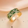 Pleated Devil's Eye Devil's Eye Ring Vintage Exaggerated Glaze Luxury Ring Alloy Copper Banquet Metal Rings Opening Finger Ring
