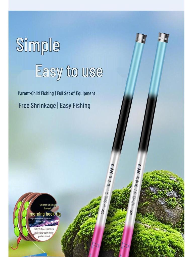 Compact Children's Fishing Rod Set: Lightweight Parent-Child Stream and Hand Rod