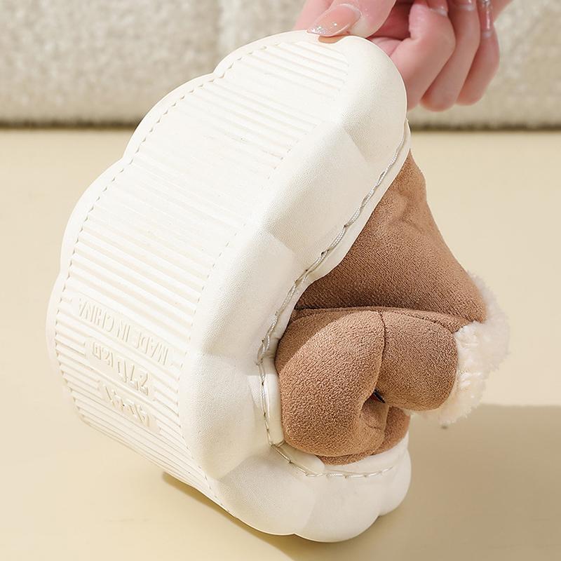 2025 Winter Platform Plush Slippers Women Comfy Soft Sole Cotton Indoor Shoes Woman Non Slip Windproof Warm Snow Boots Female