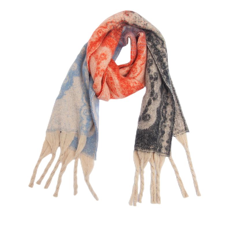 New Imitation Cashmere Winter Women Scarf Vintage Print Tassel Pashmina Mujer Femme Foulard Bufanda Long Thick Wrap Shawl