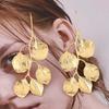Женские аксессуары для ушных крючков: Модные и индивидуальные серьги в виде металлических листьев, преувеличенные и элегантные креативные серьги