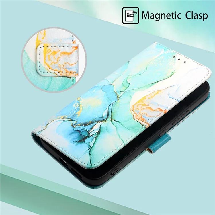 YB Pattern Printing Leather Series-6 для Xiaomi Redmi Note 13 Pro 5G / Poco X6 5G кожаный чехол с ремешками