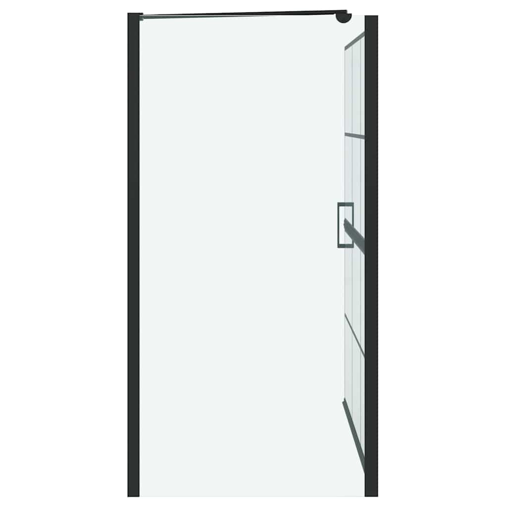 Black and Transparent Shower Screen 116 x 68 x 128 cm