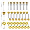 XCAN 45pcs Steel Wire Brass Wheel Cup Brush Set Metal Polishing Wheel 3mm Shank for Dremel Rotary Tool Acceossires