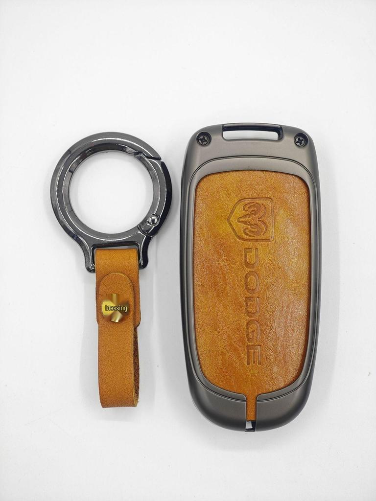 Кейс для ключа Dodge: Металлический защитный чехол и сумка из натуральной кожи для Journey, Caliber, Avenger