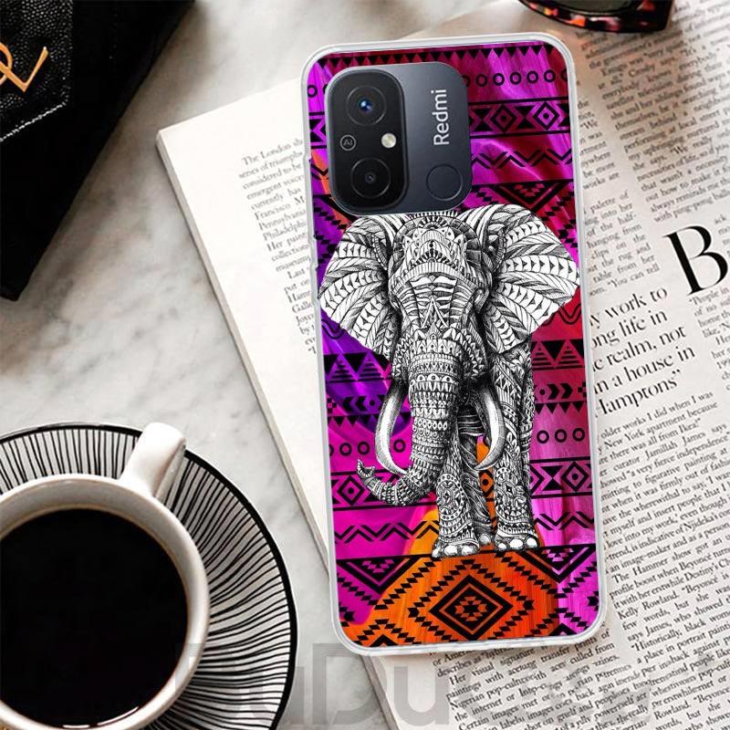 Слон Мандала Ацтекский Чехол Для Xiaomi Redmi 13 13C 14C 12 12C 10 10C 9 9C 9T 9A Чехол для Телефона 10A 8A 8 7A 7 6A 6 K80 K70 K60 K20