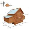 Wooden Chicken Coop with Waterproof Roof, Prefabricated Outdoor Chicken Coop, 160x98.5x107cm