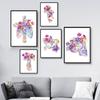 Bone Anatomy Flower Skull Hand Foot Wall Art Canvas Painting Nordic Poster And Prints Wall Pictures For Doctor Room Clinic Decor