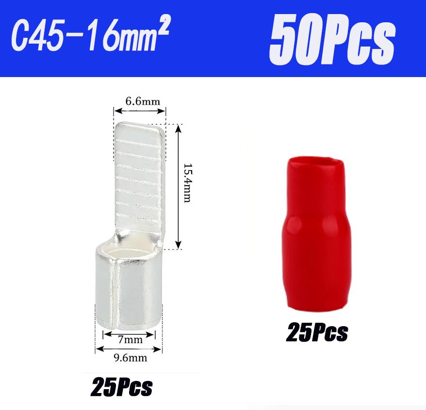 Really Copper Circuit Breaker Plug Pin Crimp Terminal C45-1.5 2.5 4 6 10 16 25 35 50 Mm² C45 Air Switch Connector100/50/20/10Pcs