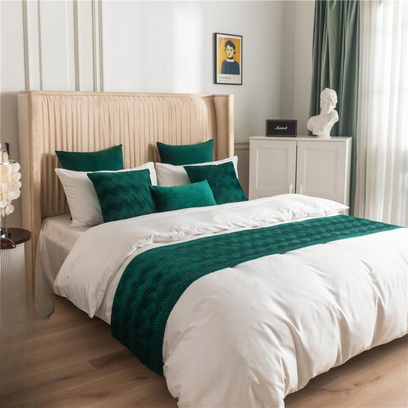 Скандинавская простота, бархатное волнистое узорное постельное полотенце, домашний отель, плед, дорожка для столовой, декор для свадебной вечеринки, полотенце с хвостиком, наволочка