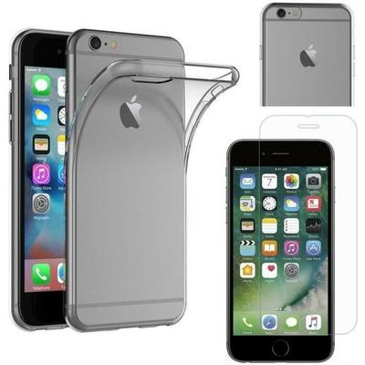 [Совместим с Apple iPhone 6 - 6S] Прозрачный силиконовый чехол + Защитное стекло для экрана [Phonillico®]