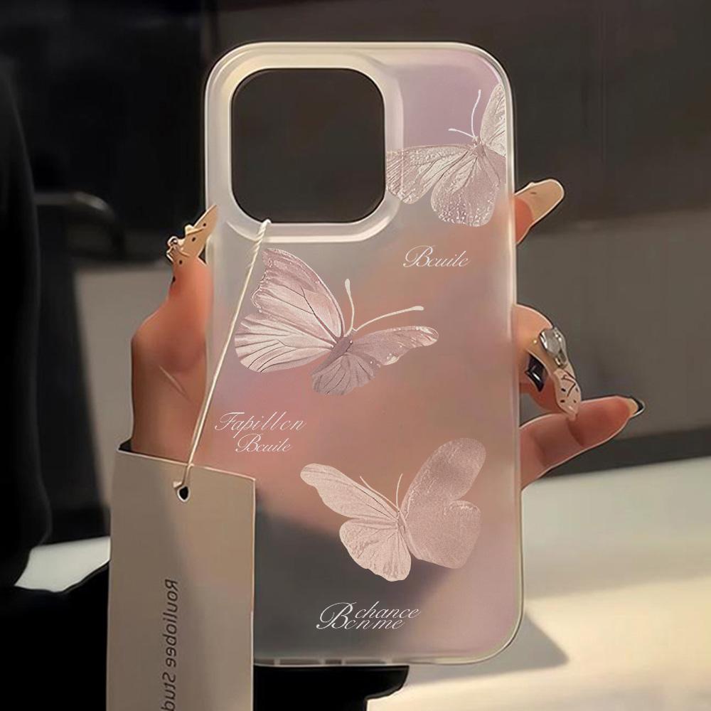 Gold Butterfly Soft TPU Case For iPhone 13 11 12 14 15 16 Pro Max Funda iPhone 12 13 Mini 16 Plus Translucent Clear Phone Cover