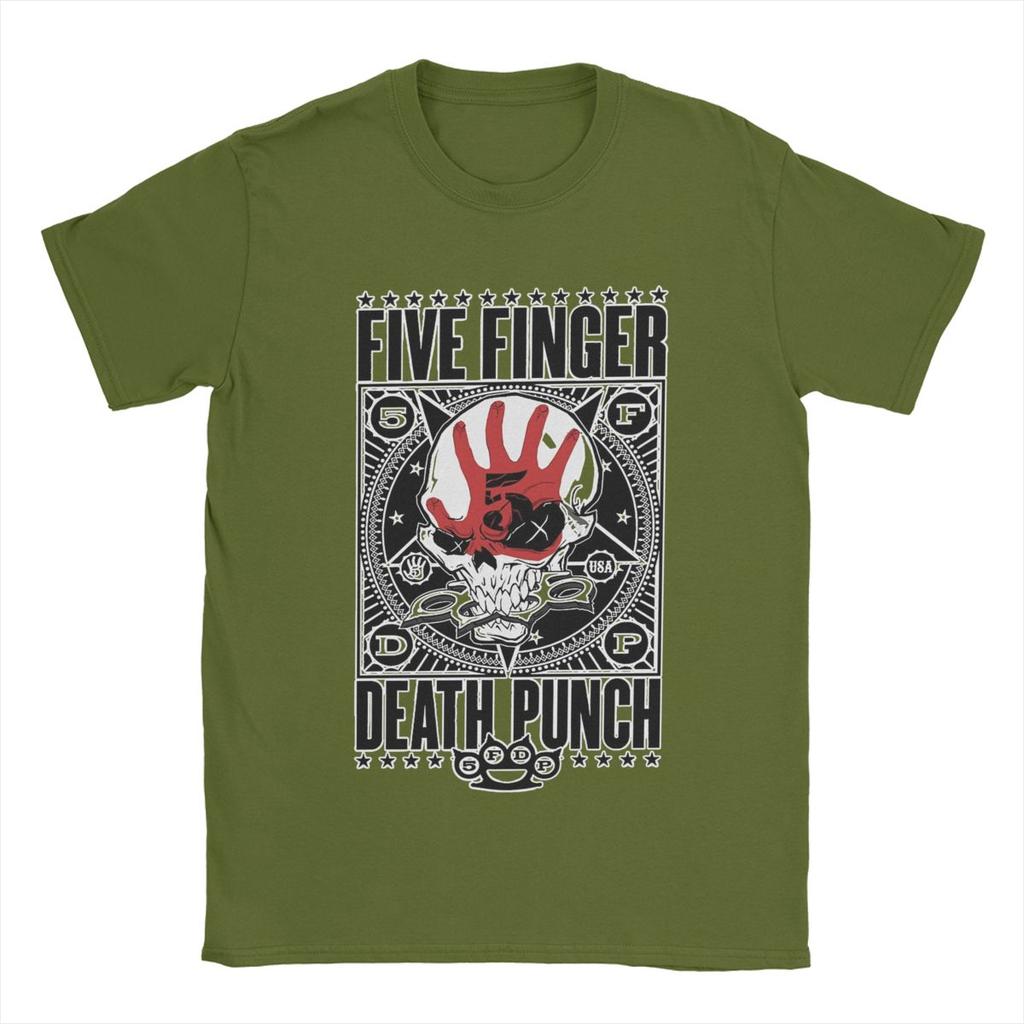 Five Finger Death Punch 5FDP Мужская футболка Винтажные футболки Короткий рукав Круглый вырез Футболки Хлопок Идея для подарка Топы