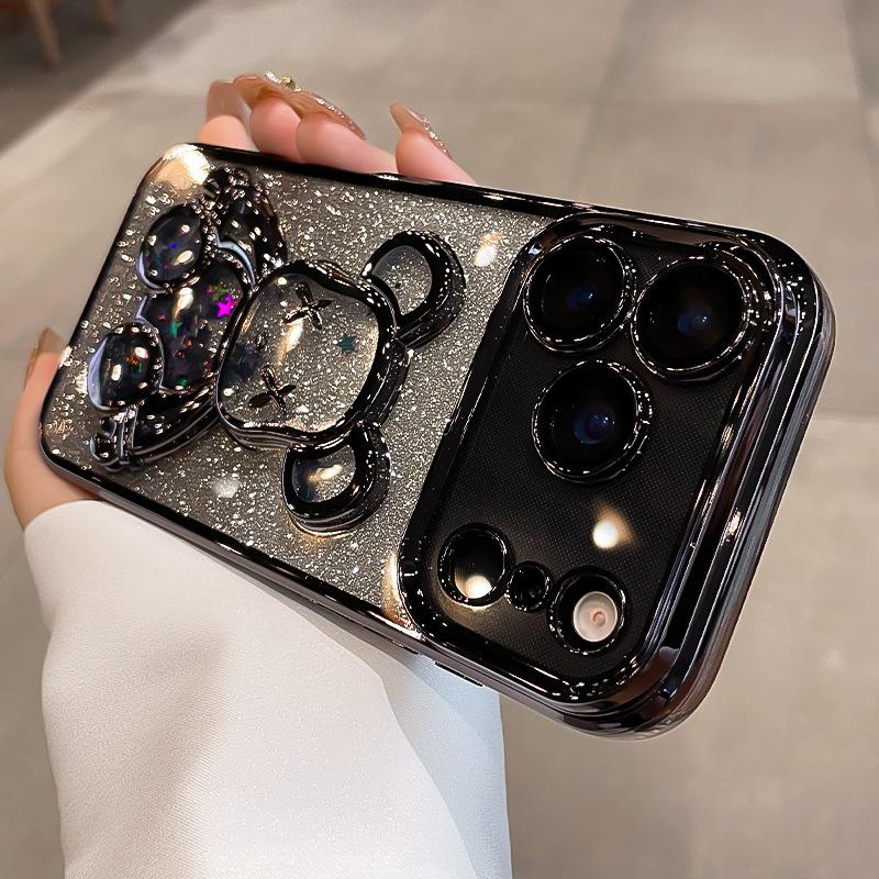Чехол-брелок с блестками и жидким песком для телефона Apple 17 iphone17promax, новый дизайн камеры, полностью закрывающий, противоударный, мягкий чехол