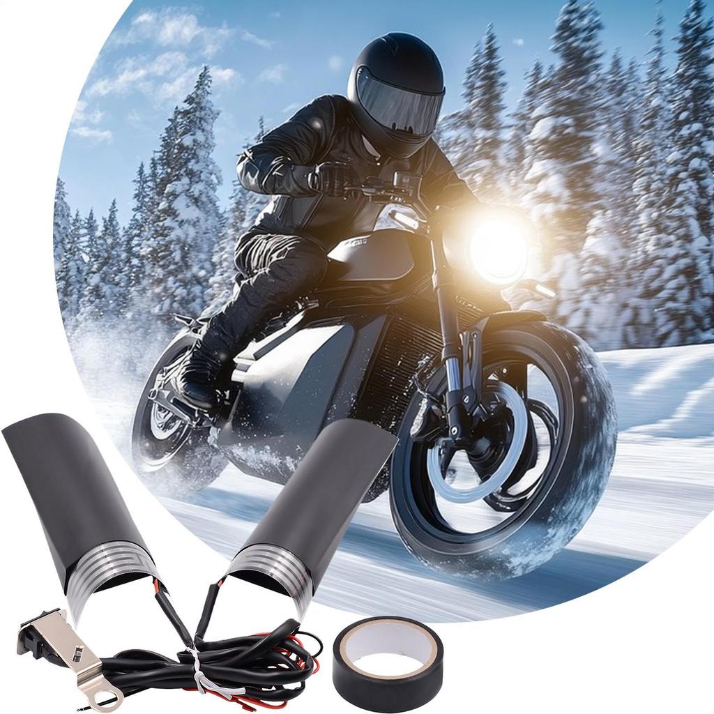 Heated Handlebar Grips 12v Waterproof Fast Heating Winter Motorcycle Grip Covers For Dirt Bike Scooter Winter Cold Weather