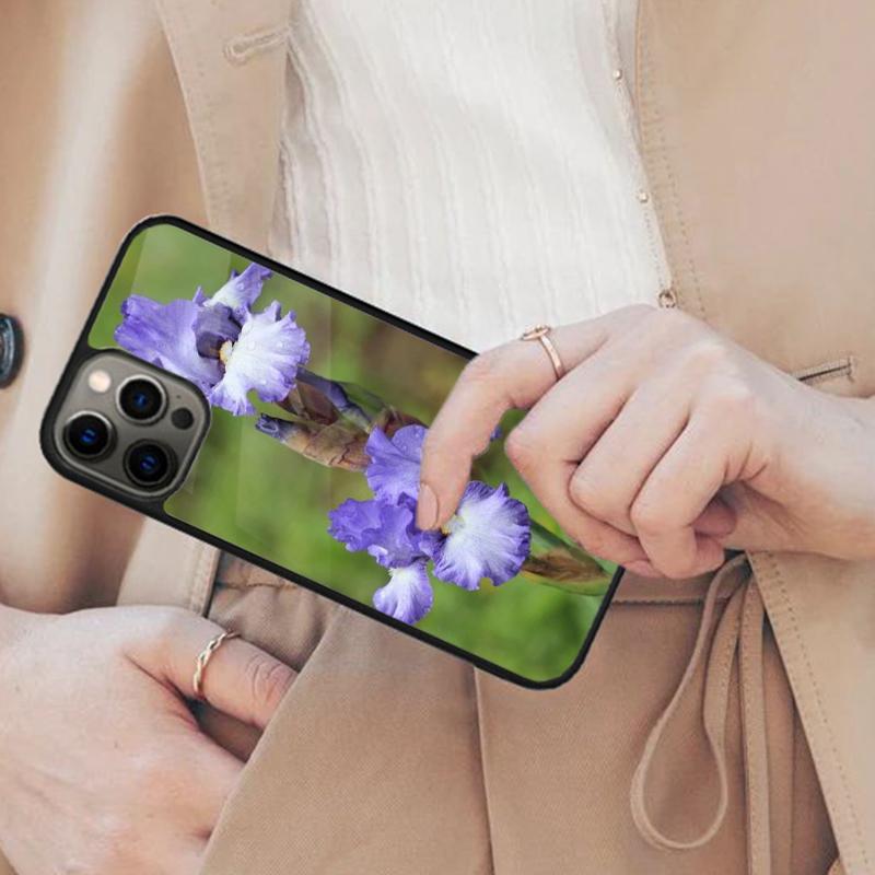 Iris Flower Floral Watercolor Magnetic Phone Case For APPLE iPhone 17 Air 16 14 13 12 Pro Max 15 Plus Wireless MagSafe Cover