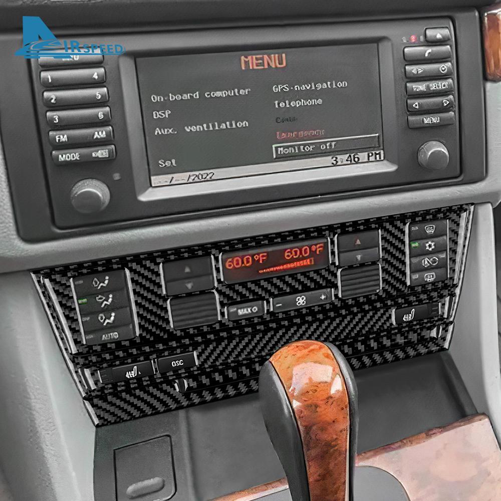 Наклейка для BMW 5 серии M5 E39 1998-2003 гг. из углеродного волокна, автомобильный кондиционер, AC CD, панель климат-контроля, обогрев сиденья