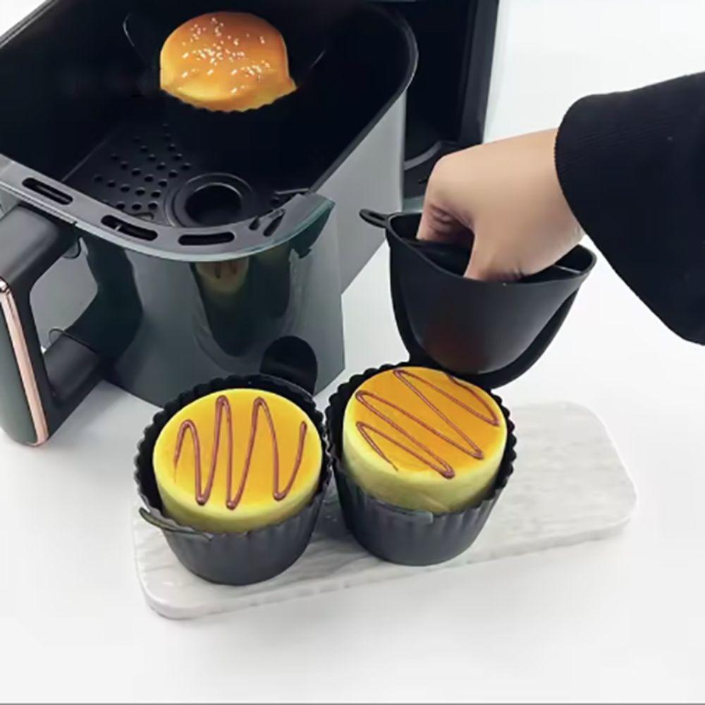 4 шт. Силиконовые формочки для яиц пашот для аэрофритюрницы с антипригарным покрытием, формочки для кексов, тарталетки с заварным кремом