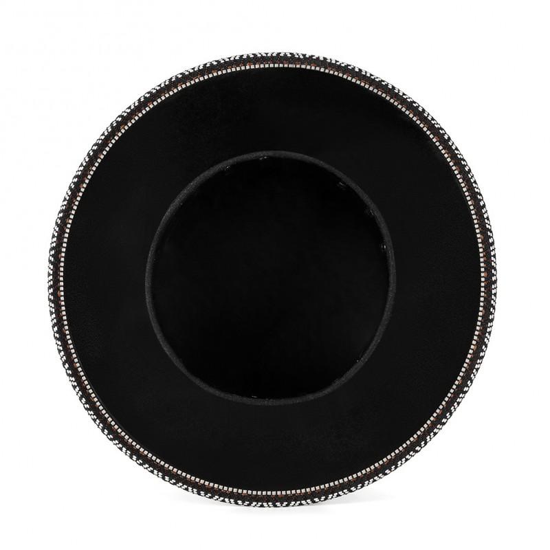 Punk Skull Black Fedora Hat Women Halloween Party Costume Cosplay Photography Prop