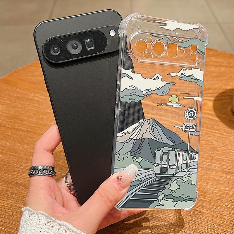 Чехол для телефона TPU с узором "Пейзаж" для Google Pixel 9 Pro Pixel 9 Pro XL Мягкий силикон Прозрачная задняя крышка для Google Pixel 9A