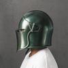 Средневековый Шлем Рыцаря Барбута Зеленый 18г Стальная Броня LARP Косплей Шлем Воина с Забралом Костюм на Хэллоуин Подарок