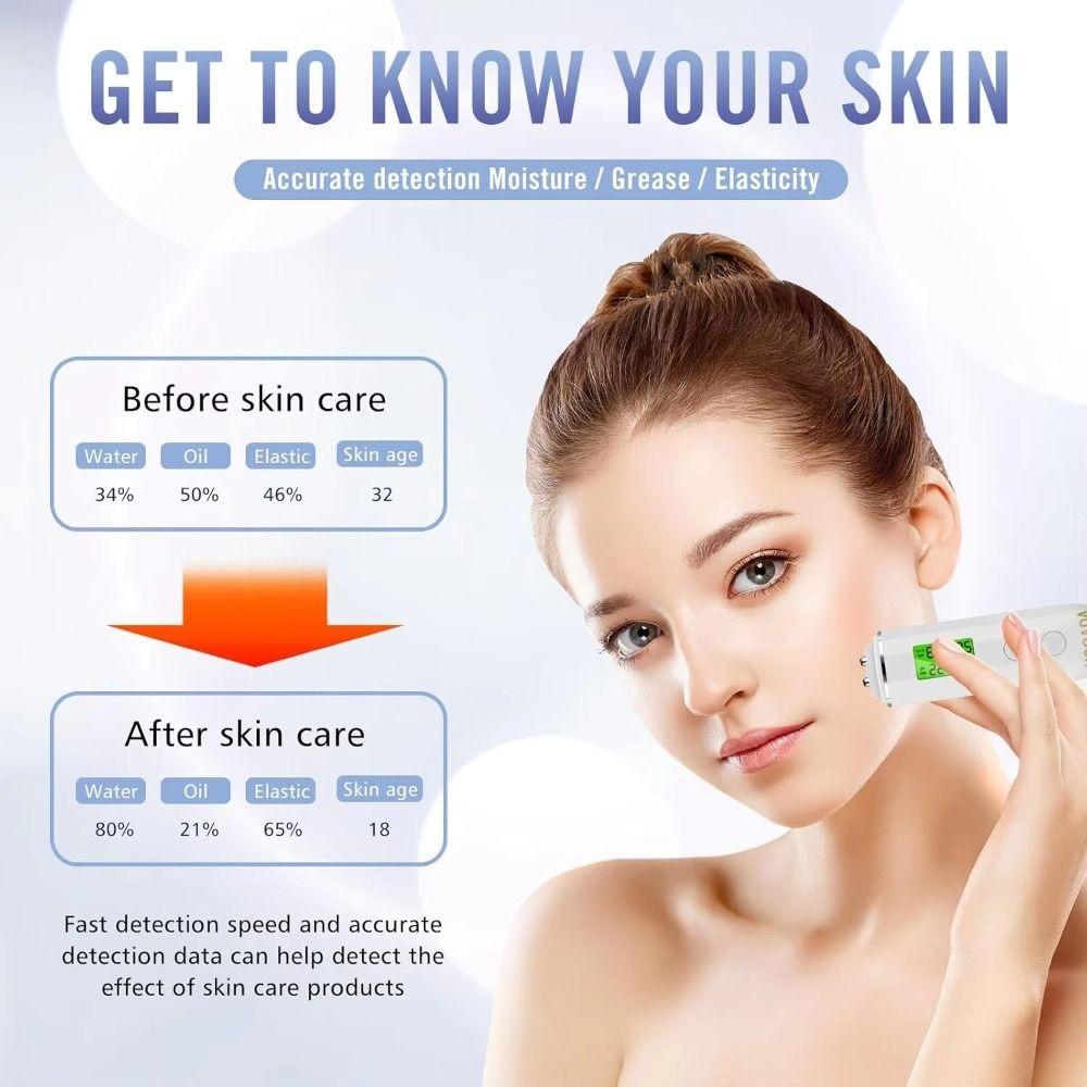 Portable Skin Analyzer Rechargeable Oil Tester Detector Fluorescent Agent Detector Elastic Test