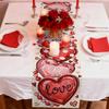 72 x 13 Inch Valentines Day Table Runner – Red and Pink Hearts with Love and XOXO Lettering, Polka Dot Heart Pattern for Dining Room, Kitchen, and