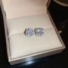 Luxury  Square Stud Earrings for Women Piercing Zircon Silver Earings Accessories Jewelry