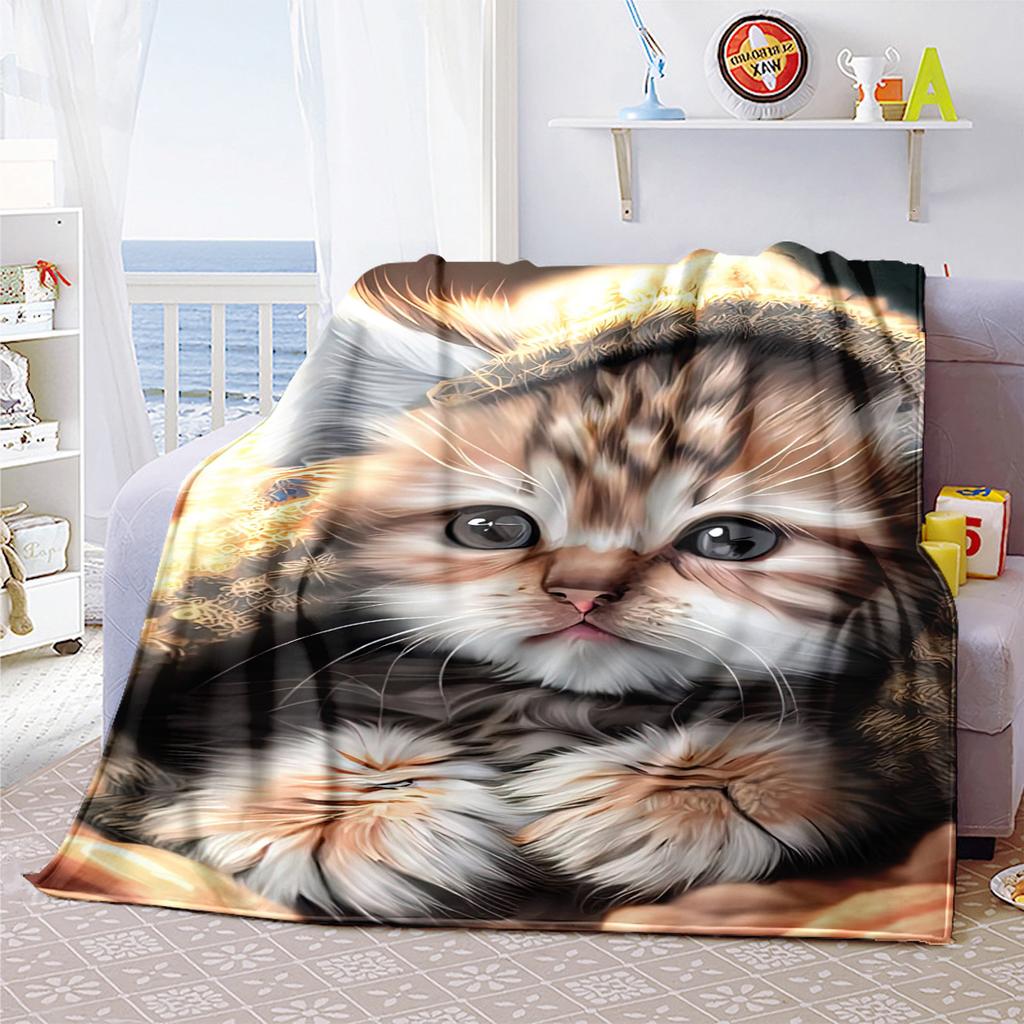 Kitten Nap Time Blanket Soft Comfortable All Seasons Perfect Sofa Office Naps Trips Festive Gift