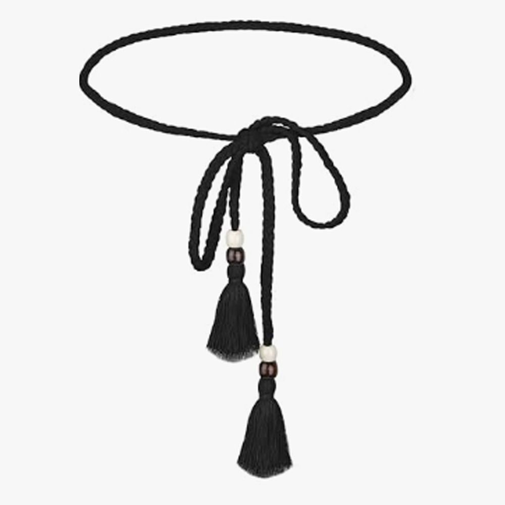 Solid Color Boho Rope Chain Tie Waistband Fashion Accessories Tassel Dress Belt for Beginners
