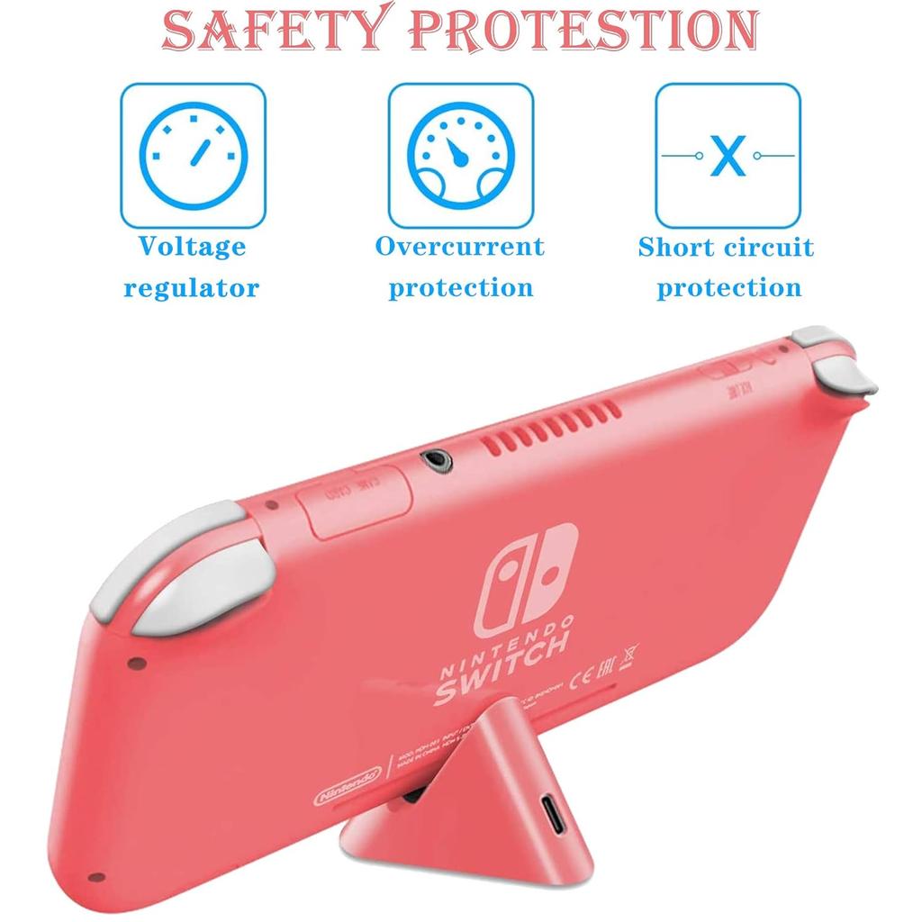 Зарядная станция для Nintendo Switch Lite, Зарядная подставка-станция, Совместимая с Nintendo Switch (коралловый)