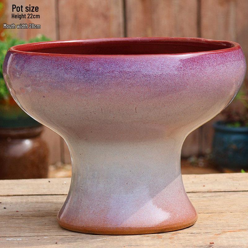 Retro Coarse Pottery Succulent Bonsai Floor Pot for Indoor Plants