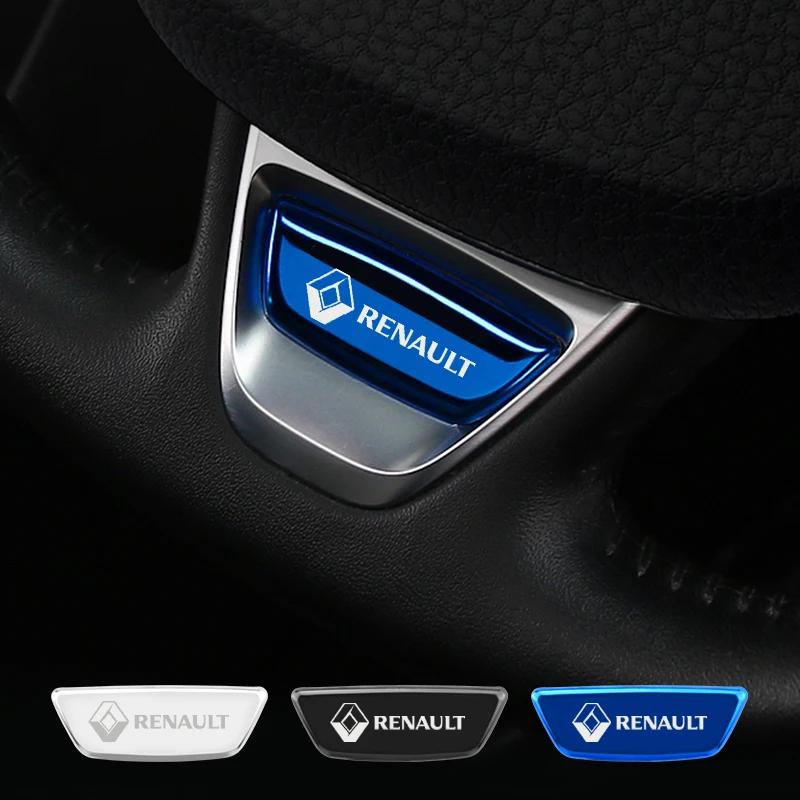 Car Steering Wheel Emblem Sticker Accessories For Renault Clio Megane Captur Master Logan Kangoo Trafic Duster Sandero Sport SS1