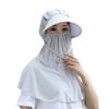 Anti-uv Sun Protection Hat Flower Bucket Hat with Mask Breathable Tea Picking Cap  Ladies