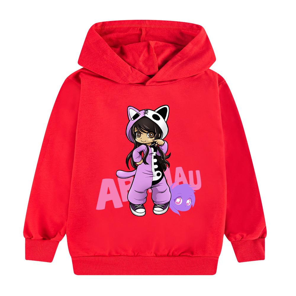 Kids Pullover Hoodie Cute Anime Girl Cat Costume Print, Soft Long Sleeve Hooded Sweatshirt for Boys, Casual Graphic Top for Autumn Daily Outdoor Wear