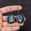 Abalone Shell Gemstone Earring Copper Wire Wrapped Earrings Handmade Unique Earring Abalone Shell Copper Jewelry Gift For Her Ethnic Earring