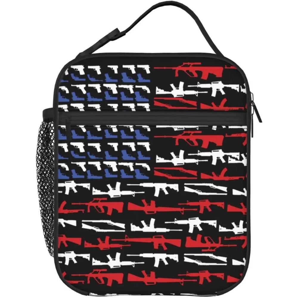 Камуфляжный ланч-бокс с американским флагом, камуфляжные термосумки для ланча для женщин, мужчин, девочек, мальчиков, ланч-бокс с отстегивающейся ручкой, сумка-тоут для еды