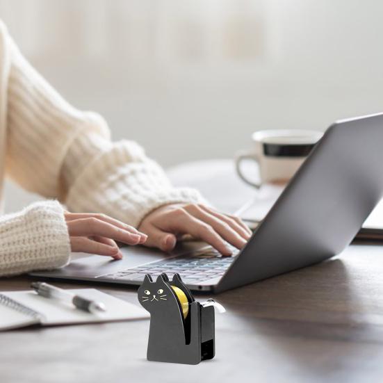 Настольный диспенсер для клейкой ленты, деревянный диспенсер в форме кошки для упаковки подарков, держатель рулона клейкой ленты для офиса, дома, школы