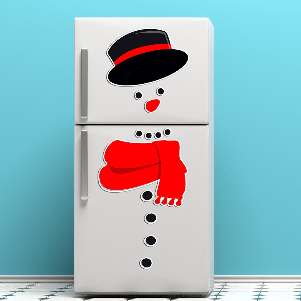 New Magnetic Christmas Snowman Fridge Door Stickers Merry Christmas Decoration