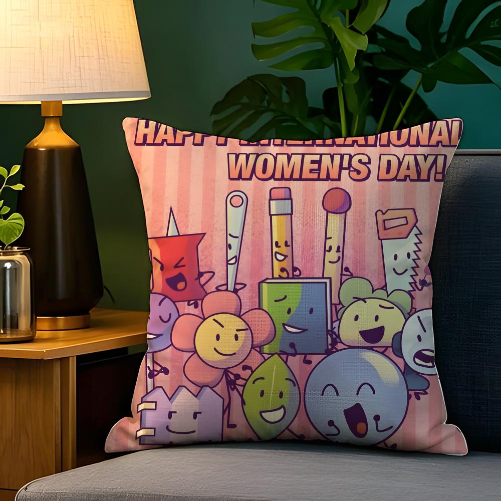 BFDI BBattle for Dream Island Pillow Case Natural Linen Pillow Case DoubleSided Decor Sofa Pillowcase Home Decor