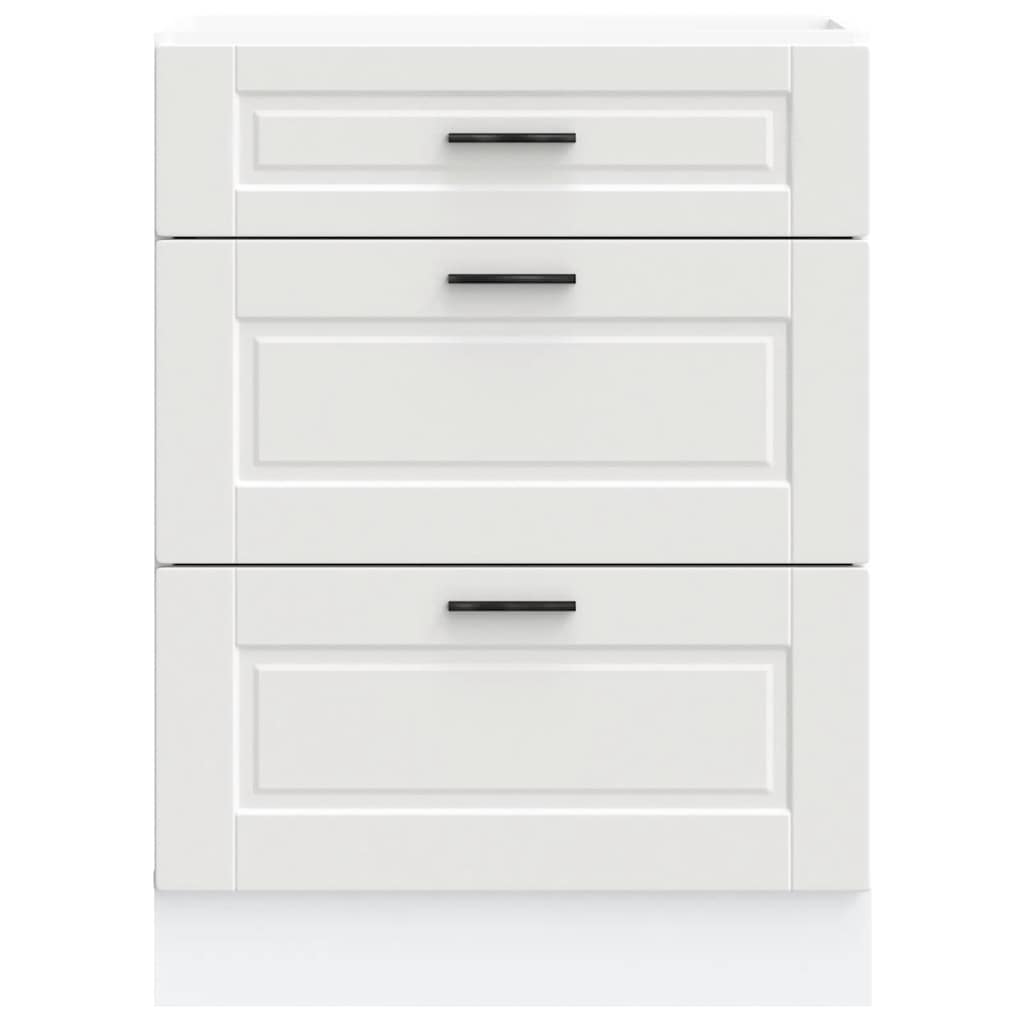 Kitchen Base Cabinet Porto in White Particleboard