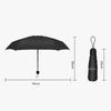 Зонт-капсула Мини Карманный УФ-устойчивый 2 использования 5 секций 8 кромок Аксессуары для отдыха на открытом воздухе Черный