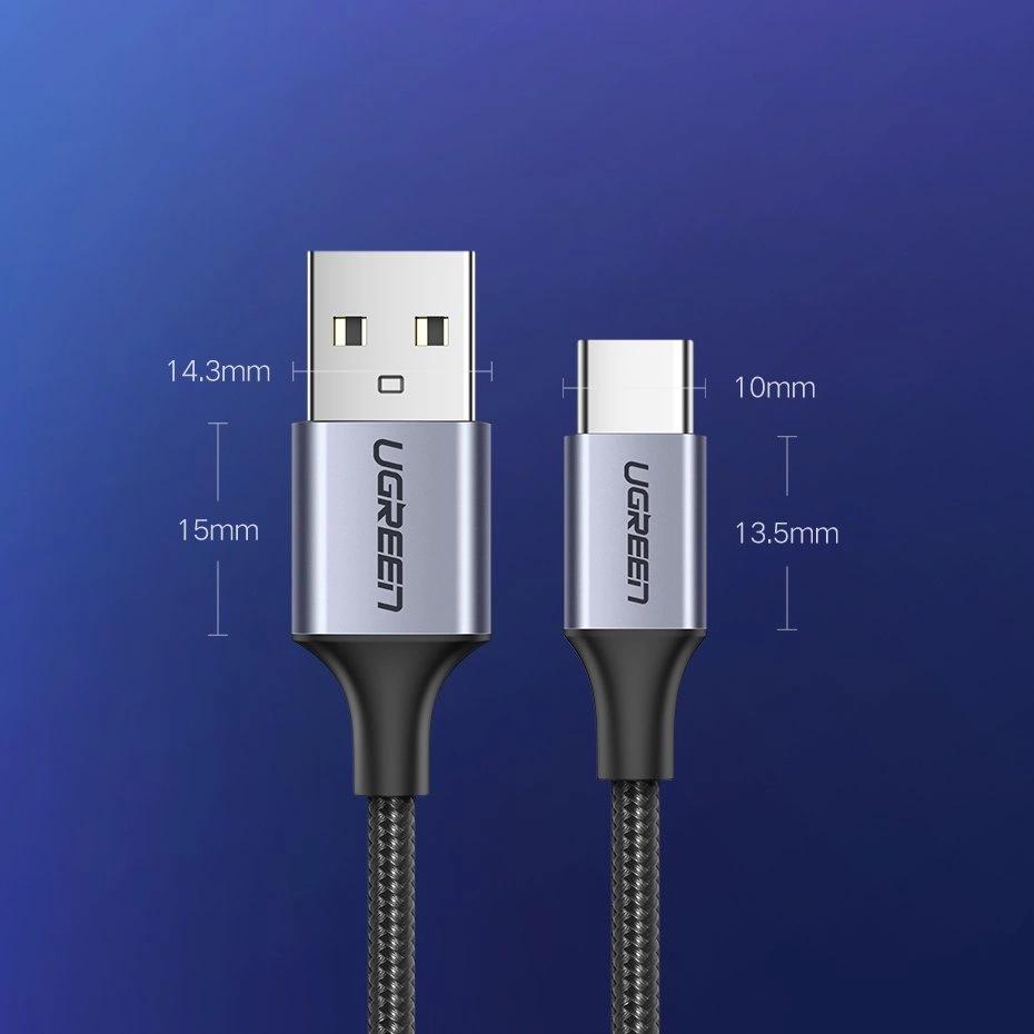 Ugreen Cable Usb - Usb Type C Quick Charge 3.0 3A 2M Gray (60128)