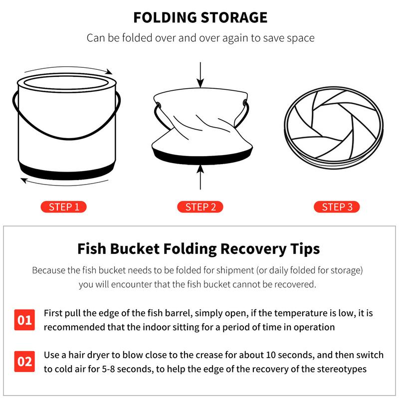 Portable Fishing Bucket 4.5L Folding Camp Wash Basin Multifunctional Water Containers Folding Camp Wash Basin Portable Beach