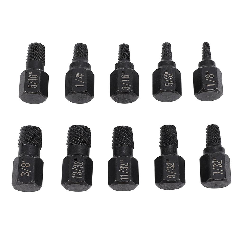 Набор из 10 поврежденных винтов, экстрактор для болтов с шестигранной головкой Cr V от 18 до 1332 дюймов